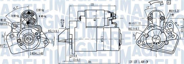 Startmotor 12V Magneti marelli 063721332010 MAGNETI MARELLI