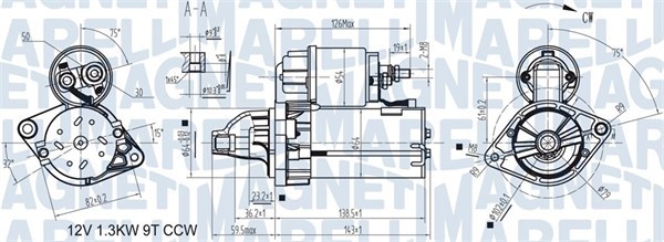 Startmotor 12V Magneti marelli 063721346010 MAGNETI MARELLI