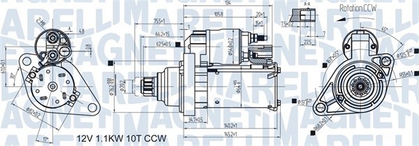 Startmotor 12V Magneti marelli 063721470010 MAGNETI MARELLI