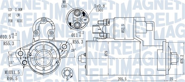 Startmotor 12V Magneti marelli 063721521010 MAGNETI MARELLI