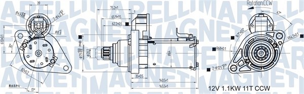 Startmotor 12V Magneti marelli 063721533010 MAGNETI MARELLI