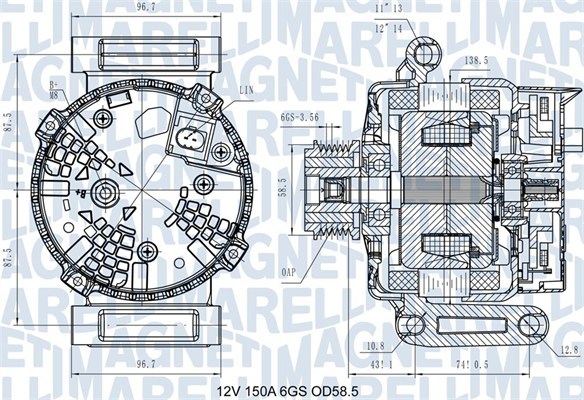 Generator 12V 150A Magneti marelli 063731546110 MAGNETI MARELLI