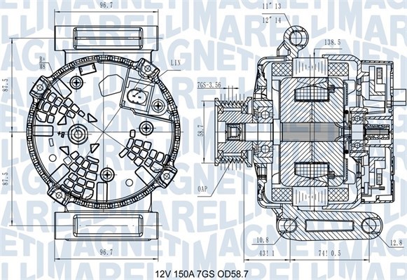 Generator 12V 150A Magneti marelli 063731557610 MAGNETI MARELLI