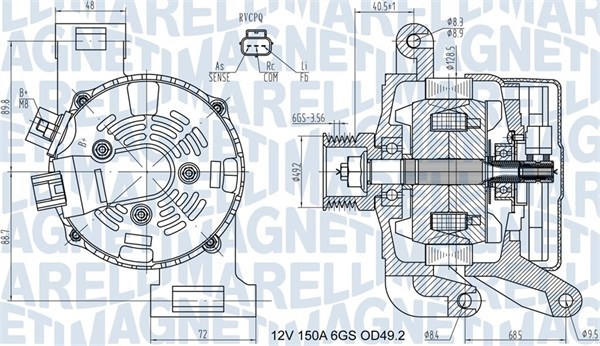 Generator 12V 150A Magneti marelli 063731575010 MAGNETI MARELLI
