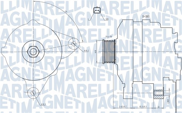 Generator 14V 80A Magneti marelli 063731665010 MAGNETI MARELLI
