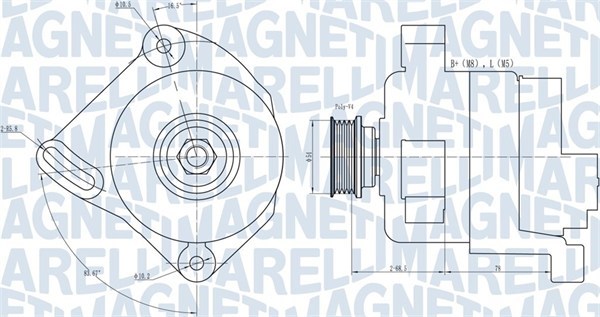 Generator 14V 70A Magneti marelli 063731886010 MAGNETI MARELLI
