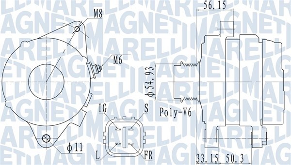 Generator 14V 100A Magneti marelli 063732027010 MAGNETI MARELLI