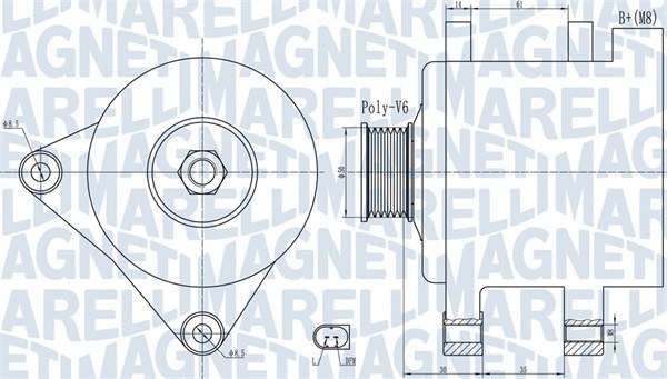 Generator 14V 110A Magneti marelli 063732056010 MAGNETI MARELLI