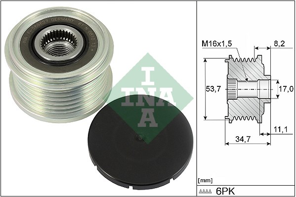 Frihjulskoppling, generator Ina 535 0327 10 INA
