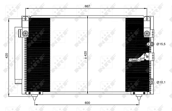 Kondensor, klimatanläggning Nrf 350093 NRF