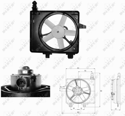 Fläkt, kylare 12V Nrf 47680 NRF