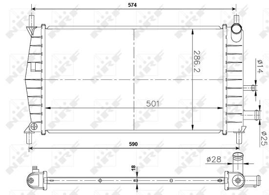 Kylare, motorkylning Nrf 50131A NRF