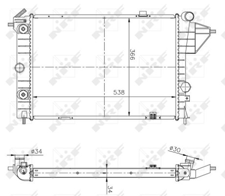 Kylare, motorkylning Nrf 513508A NRF