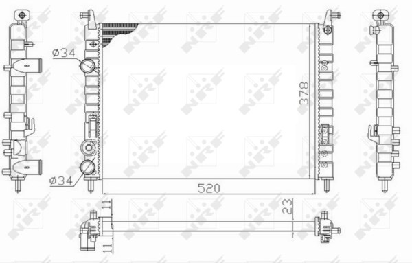 Kylare, motorkylning Nrf 58726 NRF