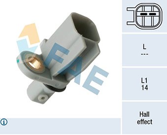 ABS-givare, Sensor, hjulvarvtal, Bakaxel Fae 78450 FAE