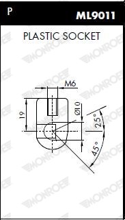 Gasfjäder, motorhuv, Fram Monroe ML5735 MONROE Gasfjäder, motorhuv, Fram Monroe ML5735 MONROE