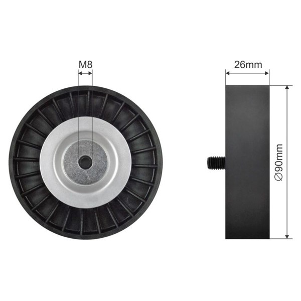 Styrrulle, drivrem/kilrem Nty RNK-AU-035 NTY Styrrulle, drivrem/kilrem Nty RNK-AU-035 NTY