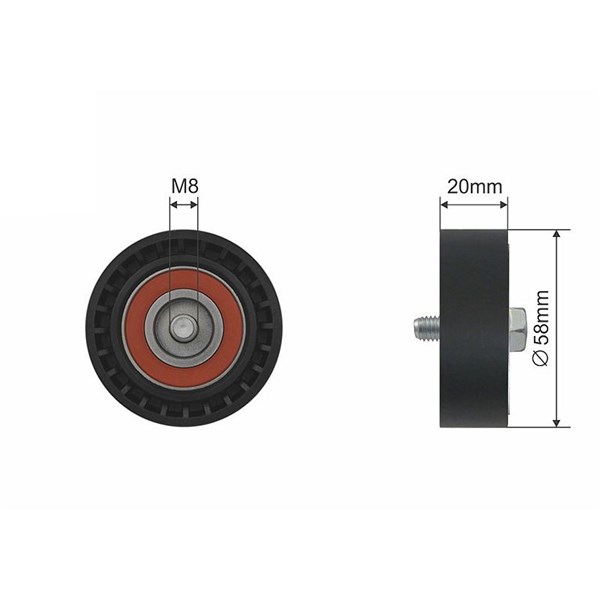 Styrrulle, drivrem/kilrem Nty RNK-AU-037 NTY Styrrulle, drivrem/kilrem Nty RNK-AU-037 NTY