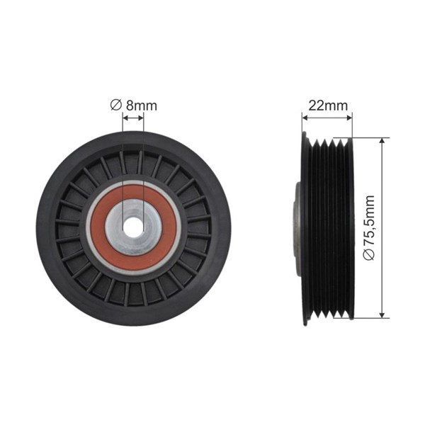 Styrrulle, drivrem/kilrem Nty RNK-AU-043 NTY Styrrulle, drivrem/kilrem Nty RNK-AU-043 NTY