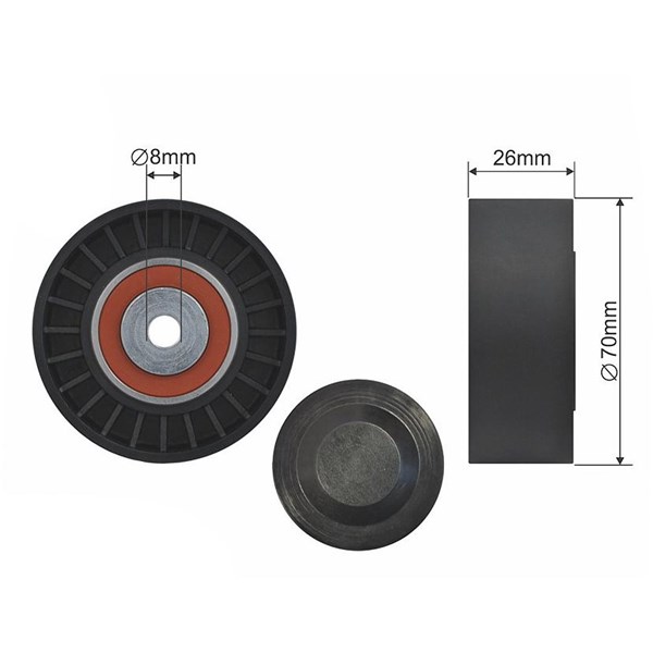 Styrrulle, drivrem/kilrem Nty RNK-AU-052 NTY Styrrulle, drivrem/kilrem Nty RNK-AU-052 NTY