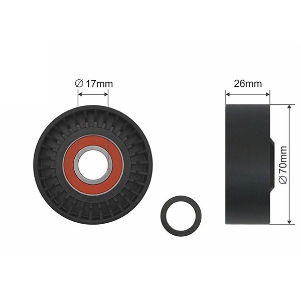 Spännrulle, kilrem/drivrem Nty RNK-DW-014 NTY