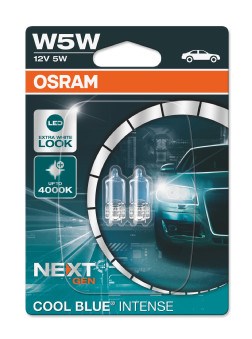 Glödlampa OSRAM COOL BLUE INTENSE  W5W W2,1x9,5d, Bak, Fram, Fram OSRAM