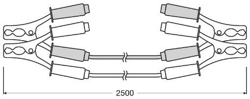 Elkoppelskabel, Universal Osram Starter cable 150a OSC060 OSRAM