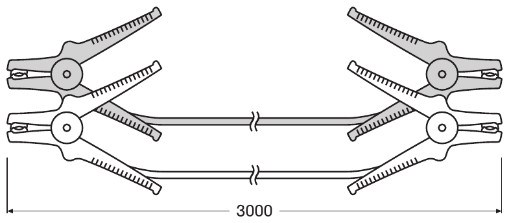 Elkoppelskabel, Universal Osram Starter cable 300a OSC160 OSRAM