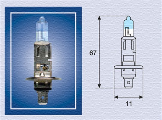 Glödlampa, huvudstrålkastare 12V Magneti marelli 002587100000 MAGNETI MARELLI