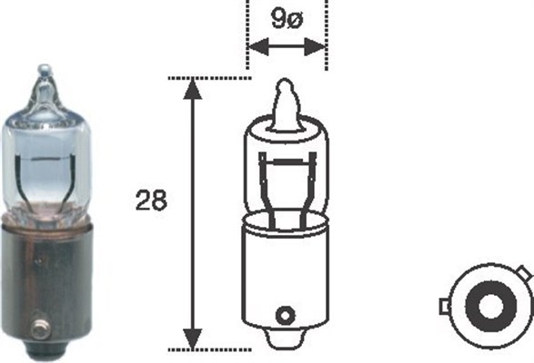 Glödlampa MAGNETI MARELLI H6W BAX9s Magneti marelli 002701100000 MAGNETI MARELLI
