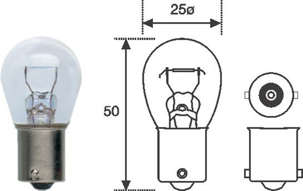 Glödlampa MAGNETI MARELLI P21W BA15s Magneti marelli 008506100000 MAGNETI MARELLI