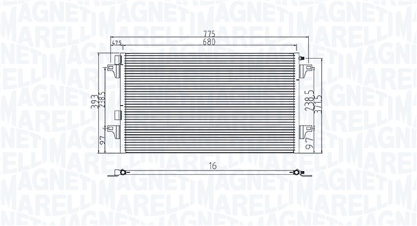 Kondensor, klimatanläggning Magneti marelli 350203901000 MAGNETI MARELLI Kondensor, klimatanläggning Magneti marelli 350203901000 MAGNETI MARELLI