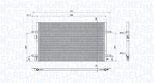 Kondensor, klimatanläggning Magneti marelli 350203901000 MAGNETI MARELLI Kondensor, klimatanläggning Magneti marelli 350203901000 MAGNETI MARELLI