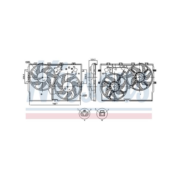 Fläkt, kylare 12V, Fram Nissens 850002 NISSENS