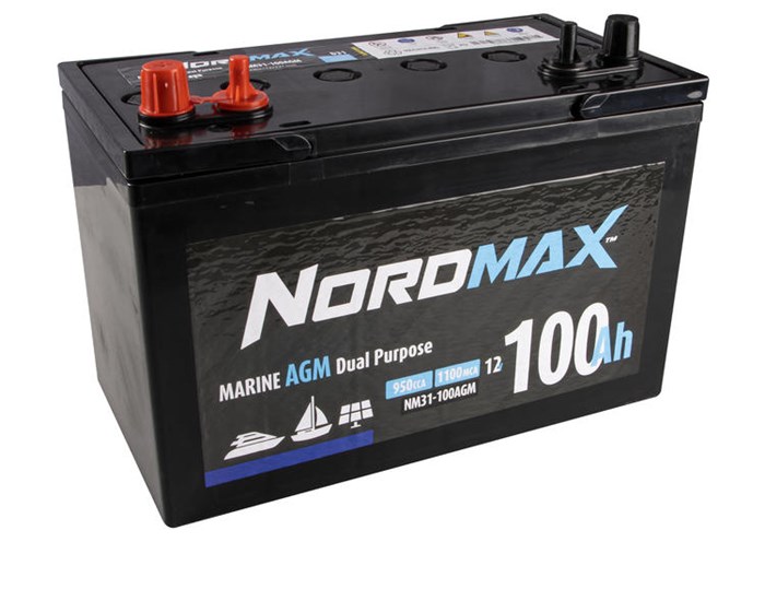 Startbatteri Nordmax Agm Marin 12v 100ah 950a, Universal Nordmax