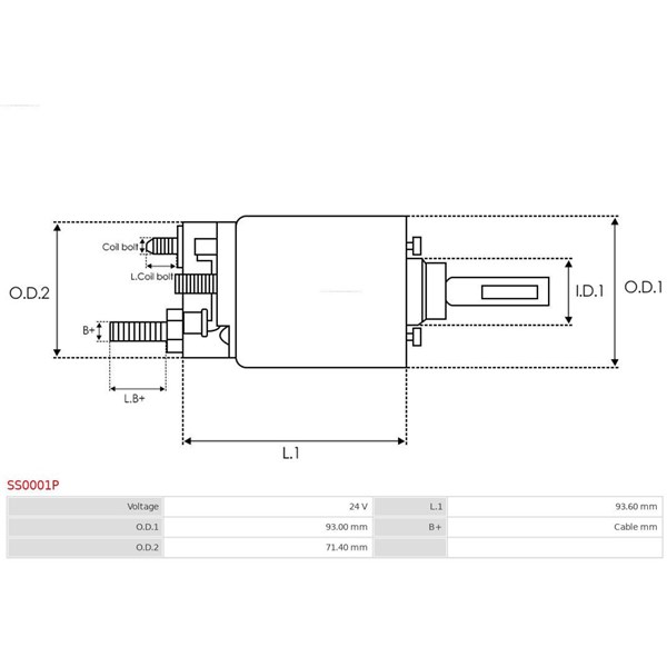 Magnetswitch, startmotor 24V As-pl SS0001P AS-PL Magnetswitch, startmotor 24V As-pl SS0001P AS-PL