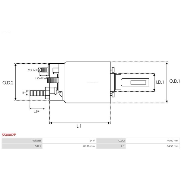 Magnetswitch, startmotor 24V As-pl SS0002P AS-PL