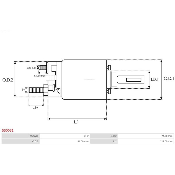 Magnetswitch, startmotor 24V As-pl SS0031 AS-PL Magnetswitch, startmotor 24V As-pl SS0031 AS-PL