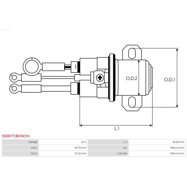 Magnetswitch, startmotor 24V As-pl SS0077(BOSCH) AS-PL
