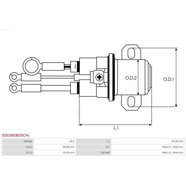 Magnetswitch, startmotor 24V As-pl SS0180(BOSCH) AS-PL