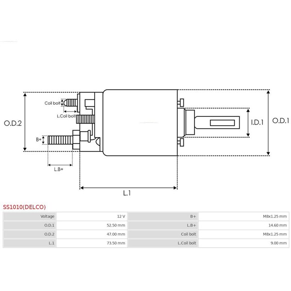 Magnetswitch, startmotor 12V As-pl SS1010(DELCO) AS-PL