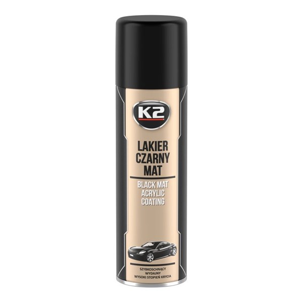 Sprayfärg mattsvart K2 Black matt acrylic coating 500ml K2