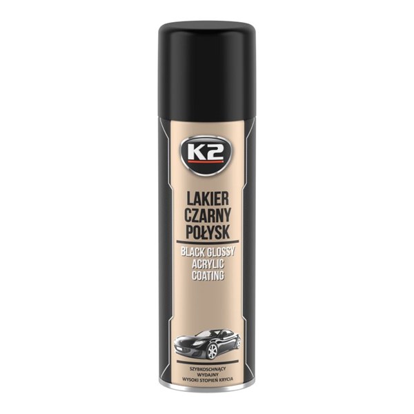 Sprayfärg blanksvart K2 Black glossy acrylic coating 500ml K2