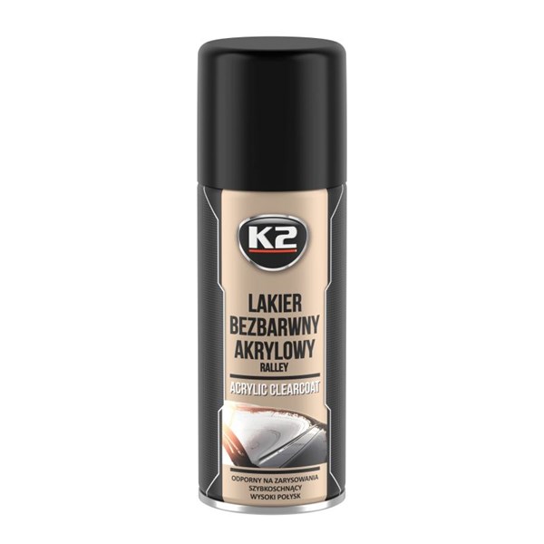 Sprayfärg blank klarlack K2 Acrylic Clearcoat Rally 400ml K2