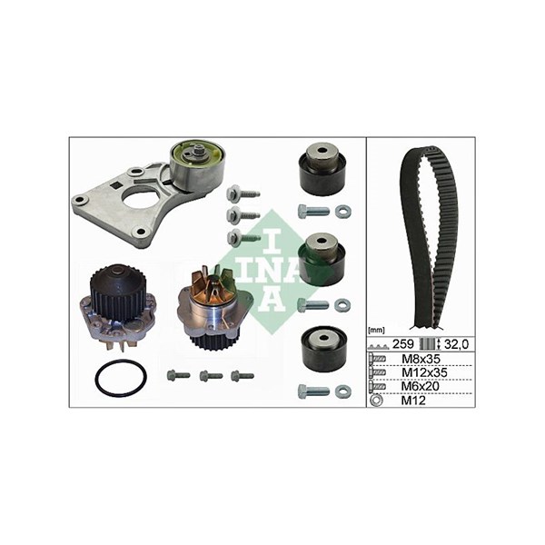 Kamremskit med vattenpump Ina 530 0259 30 INA