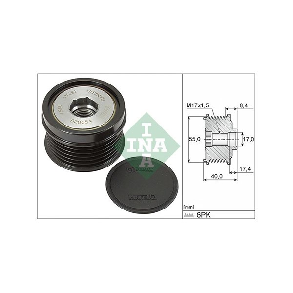 Frihjulskoppling, generator Ina 535 0316 10 INA