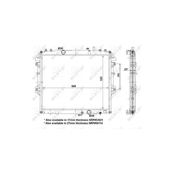 Kylare, motorkylning Nrf 53921A NRF