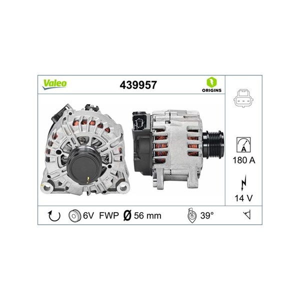 Generator 14V 180A Valeo 439957 VALEO
