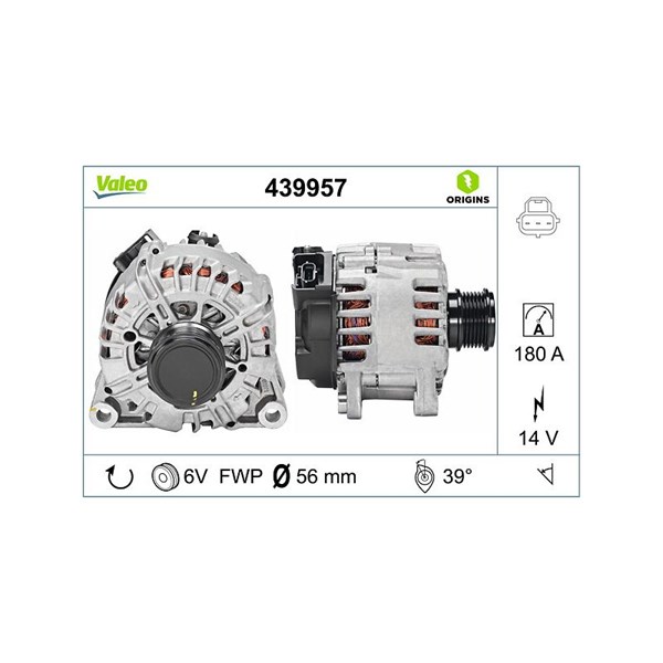 Generator 14V 180A Valeo 439957 VALEO