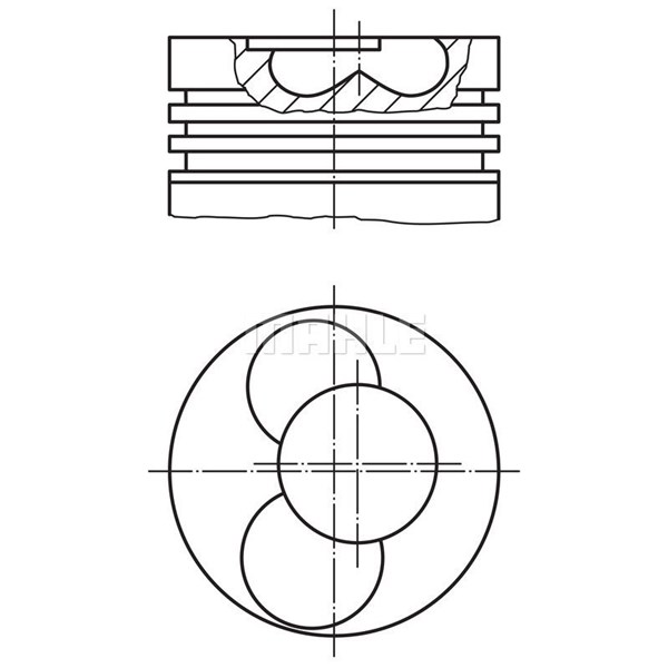 Kolv, Cylinder 3, Cylinder 4 Mahle 030 41 02 MAHLE
